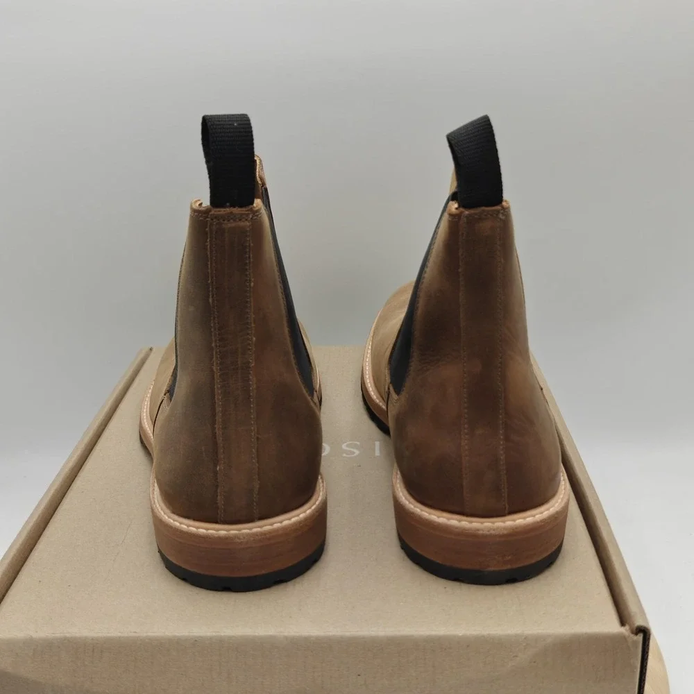 Nisolo Marco Everyday Chelsea Boots Mens Size 12 Brown Leather Ankle Pull On New